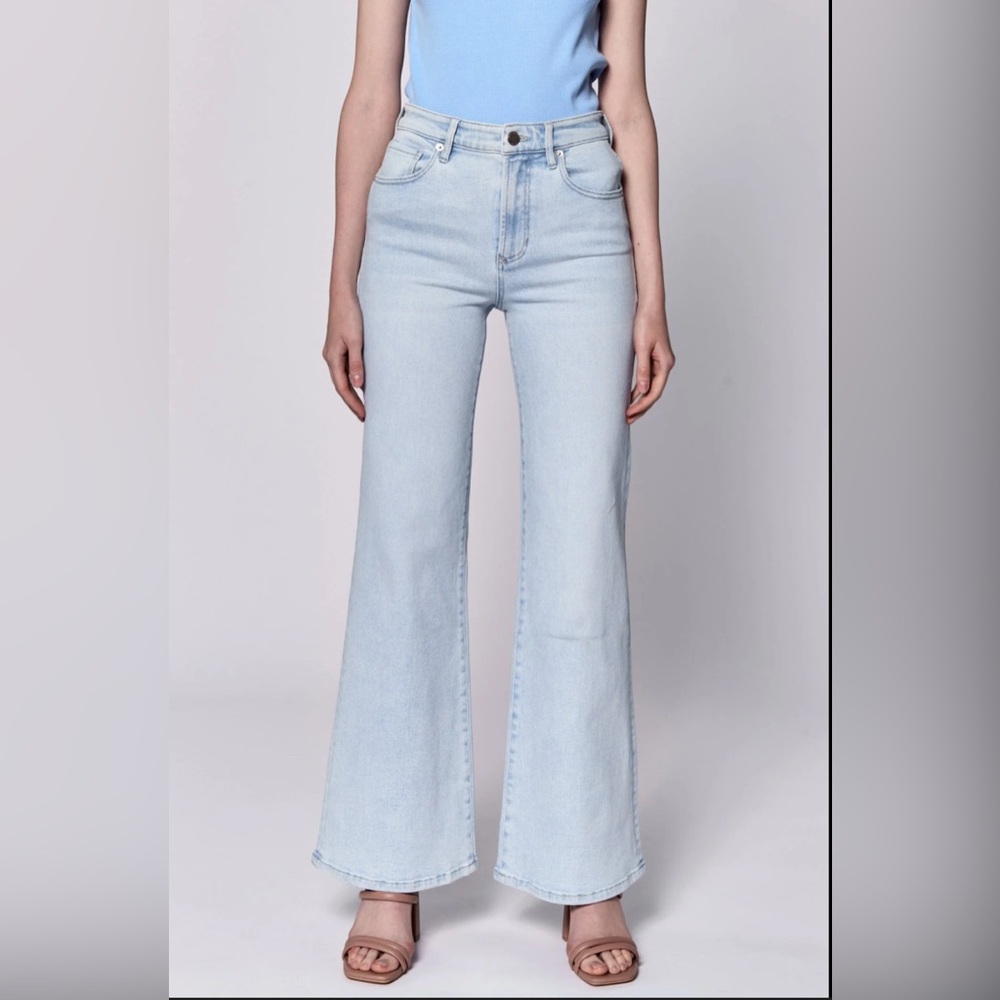Dear John Light Blue High-Rise Flare Wide Leg Jeans